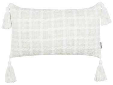 Sierkussen DOURIS 30 x 60 cm Lichtbeige geblokt patroon
