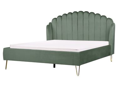 Bed Velvet AMBILLOU 160 x 200 cm (EU King Size) Green