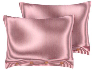 Set van 2 sierkussens AALITA Katoen 40 x 60 cm Rood gestreept