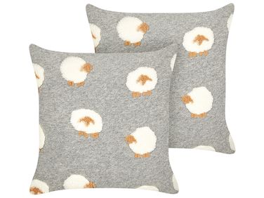 Set van 2 sierkussens EINADIA 45 x 45 cm Grijs