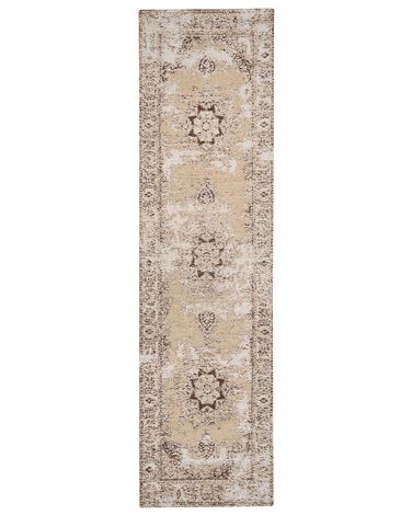 Vloerkleed ALMUS Bruin 80 x 300 cm Katoen