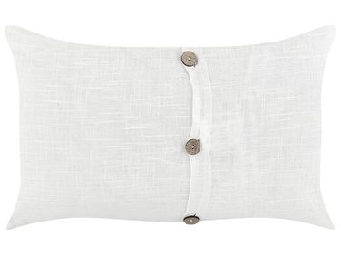 Set of 2 Decorative Cushions BANORI Linen 30 x 50 cm White Solid