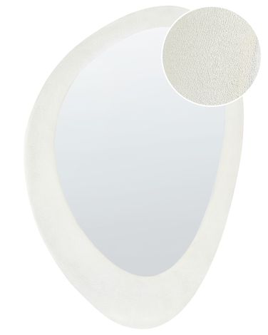 Wall Mirror AUDES 60 cm 90 cm Velvet Off-White