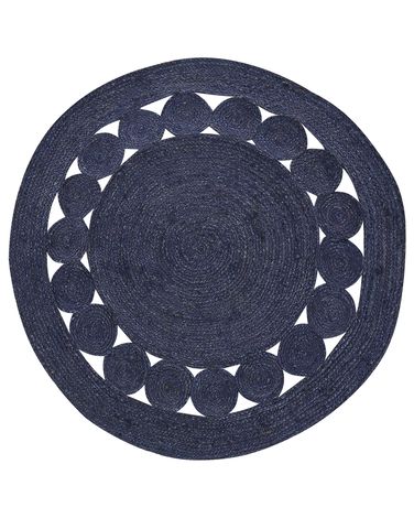Tapis KOYUNLU Bleu foncé ø 120 cm Jute