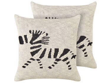 Set van 2 sierkussens JABORI Katoen 45 x 45 cm Beige