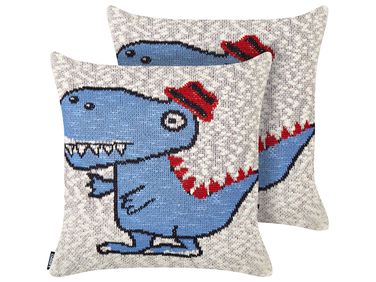 Set van 2 sierkussens GAMBIR Katoen 45 x 45 cm Blauw