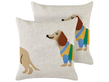 Set van 2 sierkussens BATTAL Katoen 45 x 45 cm Beige