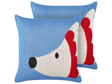 Set van 2 sierkussens PASHOT Katoen 45 x 45 cm Blauw