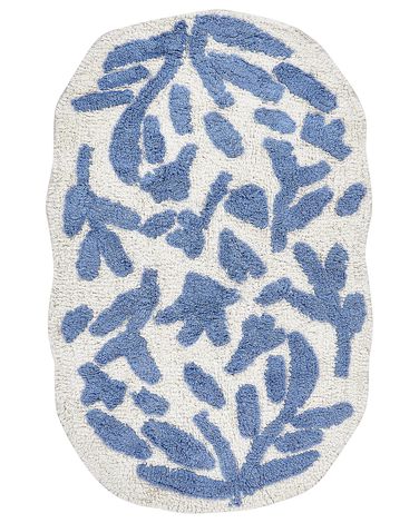 Tapis de bain DERIK Bleu 60 x 90 cm Coton