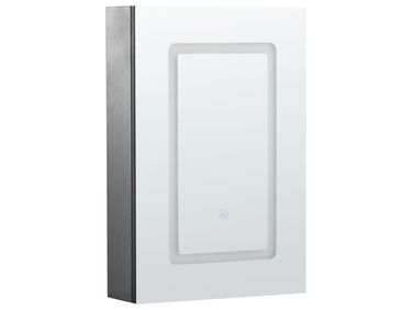 Badkamer wandkast met spiegel LED CONDOR 40 cm 60 cm Zwart