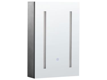 Badkamer wandkast met spiegel LED CAMERON 40 cm 60 cm Zwart