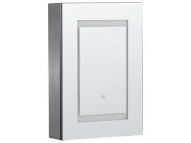 Badkamer wandkast met spiegel LED MALASPINA 40 cm 60 cm Zwart