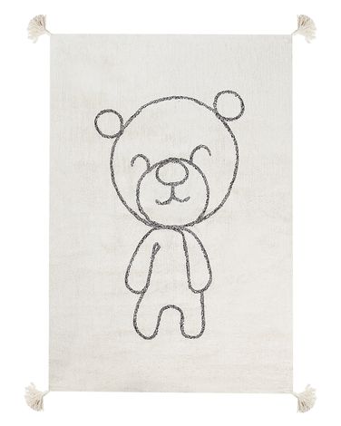 Kindervloerkleed ZORAKAN Lichtbeige 140 x 200 cm Katoen