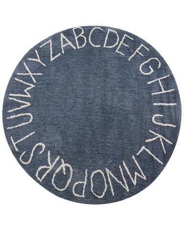 Kindervloerkleed VURGUN Donkerblauw ø 120 cm Katoen
