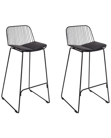 Set of 2 Bar Chairs PENSACOLA Metal Black