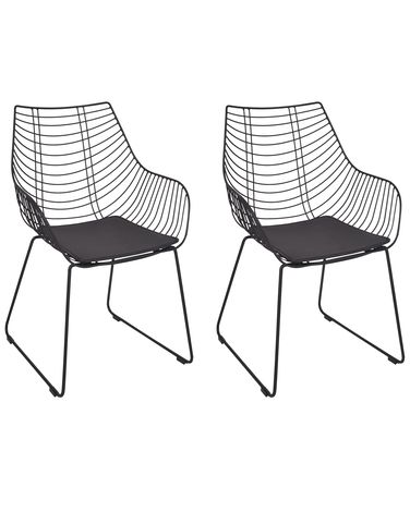 Set of 2 Dining Chairs ANNAPOLIS Metal Black