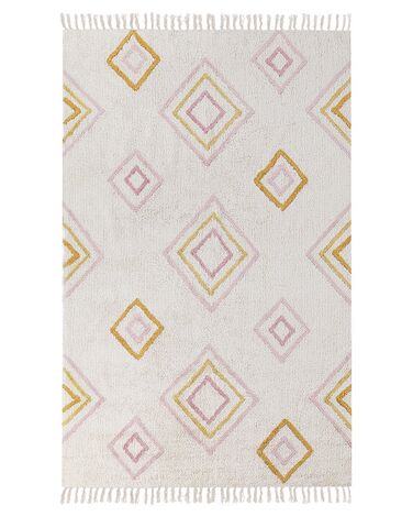 Tapis LASHE Blanc cassé 140 x 200 cm Coton