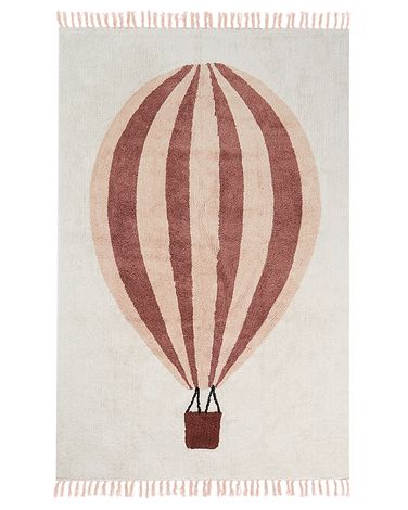 Kindervloerkleed BAZALETI Lichtbeige 140 x 200 cm Katoen
