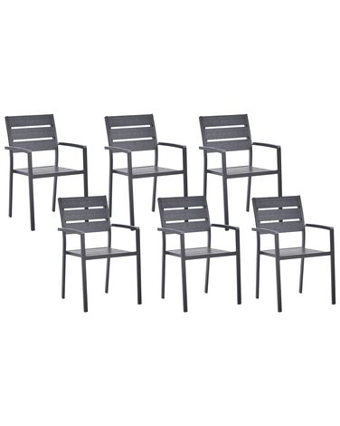 Set van 6 tuinstoelen VERNIO Zwart
