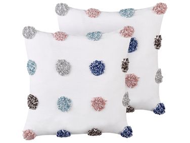 Set van 2 sierkussens BRACKEN Katoen 45 x 45 cm Wit