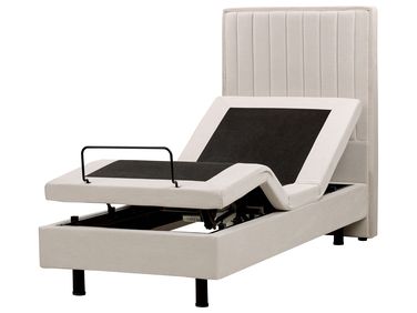 Verstelbaar bed Stof CASTELLAN 80 x 200 cm Lichtbeige