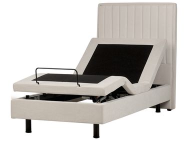 Verstelbaar bed Stof CASTELLAN 90 x 200 cm Lichtbeige