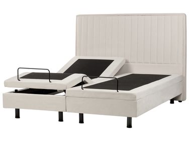 Verstelbaar bed Stof CASTELLAN 160 x 200 cm Lichtbeige