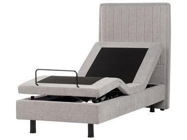 Verstelbaar bed Stof CASTELLAN 80 x 200 cm Lichtgrijs