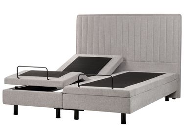 Verstelbaar bed Stof CASTELLAN 160 x 200 cm Lichtgrijs