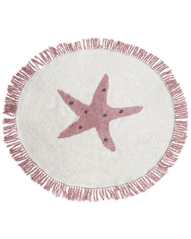 Tapis enfant STARS Blanc cassé ø 120 cm Coton