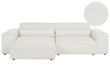Modulaire bank 3-zits HELLNAR Bouclé Gebroken wit met ottomaan