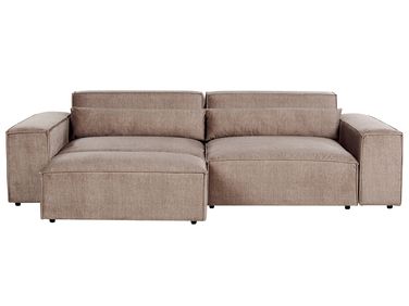 Modulaire bank 3-zits HELLNAR Stof Lichtbruin met ottomaan