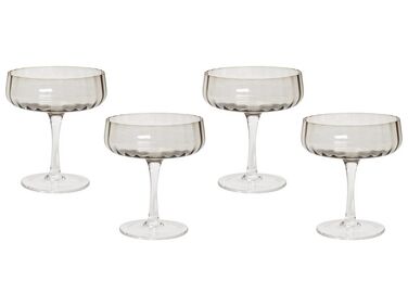 Set of 4 Champagne Saucers QUARTZ 170 ml Grey