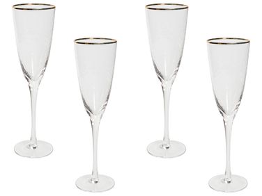 Set of 4 Champagne Flutes TOPAZ 250 ml Transparent