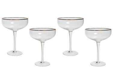 Set of 4 Champagne Saucers TOPAZ 450 ml Transparent