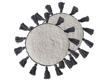 Set van 2 sierkussens THISTLE Katoen 40 x 40 cm Gebroken wit