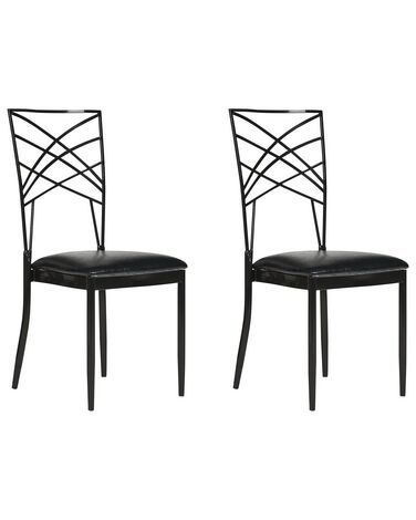 Set of 2 Dining Chairs GIRARD Metal Black