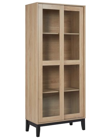 Glazen vitrinekast RUMSON 80 cm Lichtbruin