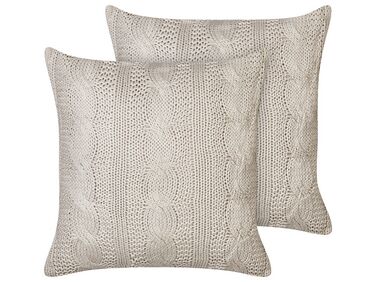 Set van 2 sierkussens CONSTYLIS Katoen 45 x 45 cm Taupe effen