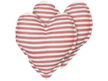 Set van 2 sierkussens RUBIA Katoen 45 x 45 cm Rood gestreept
