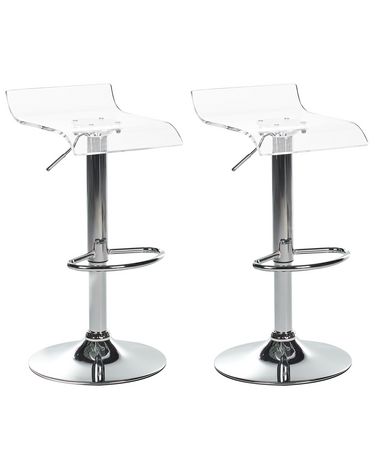Set of 2 Bar Chairs NEUM Swivel Transparent
