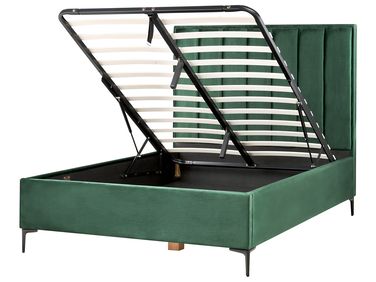 Ottoman Bed Velvet SEZANNE 140 x 200 cm (EU Double) Dark Green