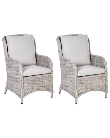Set van 2 tuinfauteuils CASCAIS PE rotan Beige