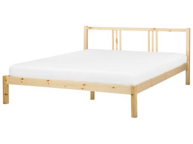 Bed Pine Wood VANNES 160 x 200 cm (EU King Size) Light Brown