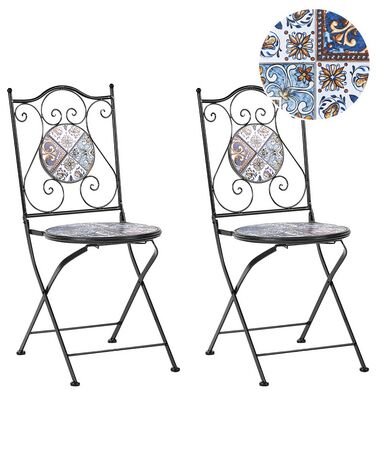 Set van 2 tuinstoelen CIVITA Metaal Zwart