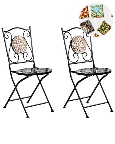 Set van 2 tuinstoelen CASARIO Metaal Zwart