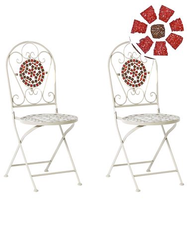 Set van 2 tuinstoelen SPELLO Metaal Wit