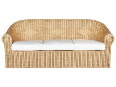 Tuin loungebank 3-zits LIVADEIA Rotan Natuurlijk