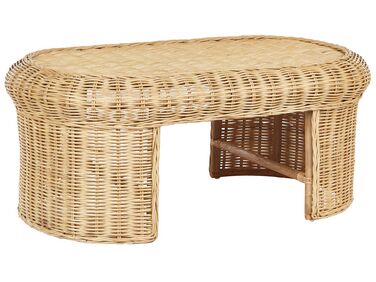 Tuin salontafel LIVADEIA 60 cm 96 cm Rotan Natuurlijk