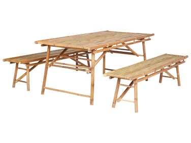 Tuinset 4-zits TINDARI Bamboe Lichtbruin